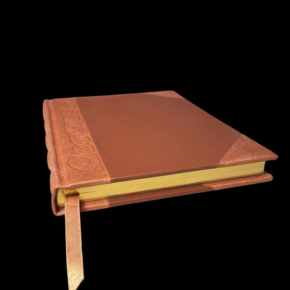 ArtWorks International Brown Leather Lined Journal Gold Gilt Edge Ribbon